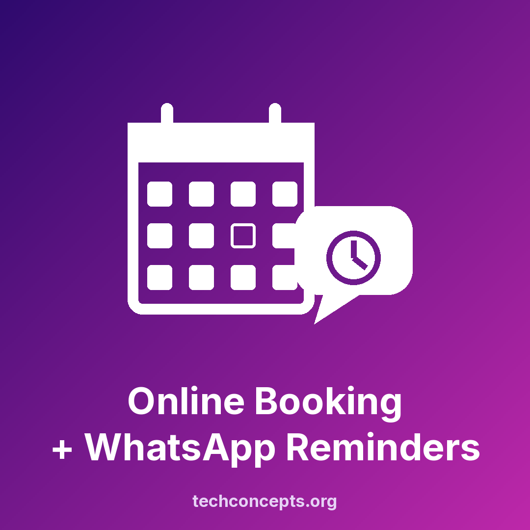 Online Booking + WhatsApp Reminders